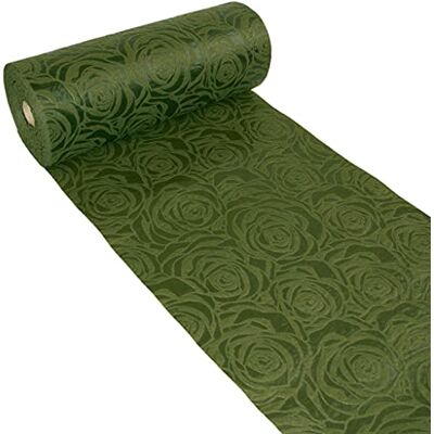 Deko AS GmbH Dekoflor Tischband Tischläufer Tischdeko einzigartiges Rosen Design (Wasserfest, Lotuseffekt, samtige Oberfläche, 25 m Rolle, 30 cm Breite, 100% Nylon), Oliv Deko AS GmbH Dekoflor Tischband Tischläufer Tischdeko einzigartiges Rosen Design (Wasserfest, Lotuseffekt, samtige Oberfläche, 25 m Rolle, 30 cm Breite, 100% Nylon), Oliv