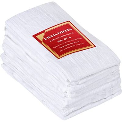 Utopia Kitchen Geschirrtücher aus 100% Baumwolle, Mehlsack-Gewebe, zum Reinigen & Trocknen – Sehr saugfähige Küchen-Geschirrtücher, Weiß, 71,1 x 71,1 cm, 6 Stück Utopia Kitchen Geschirrtücher aus 100% Baumwolle, Mehlsack-Gewebe, zum Reinigen & Trocknen – Sehr saugfähige Küchen-Geschirrtücher, Weiß, 71,1 x 71,1 cm, 6 Stück