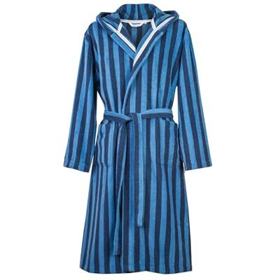 TOM TAILOR Bademantel für Damen und Herren, Gr. M, 100% Baumwolle/Frottier, mit Kapuze, CLASSIC BATHROBE MEDIUM STRIPES Blau (Dark Navy & Cool Blue) TOM TAILOR Bademantel für Damen und Herren, Gr. M, 100% Baumwolle/Frottier, mit Kapuze, CLASSIC BATHROBE MEDIUM STRIPES Blau (Dark Navy & Cool Blue)