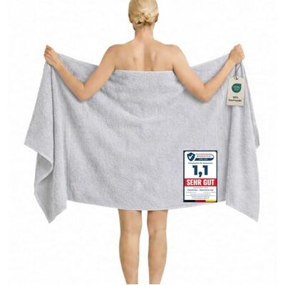 Komfortec Badetuch 100x200 cm aus 100% Baumwolle, XXL Saunatuch, Großes Duschtuch, Weich & Saugstark, Silber Komfortec Badetuch 100x200 cm aus 100% Baumwolle, XXL Saunatuch, Großes Duschtuch, Weich & Saugstark, Silber