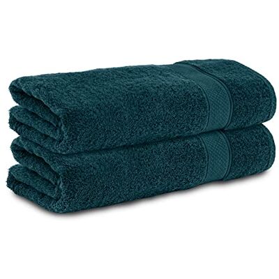 Komfortec 2er Handtücher 50x100 cm Set aus 100% Baumwolle, Frottee, Weich, Petrol Komfortec 2er Handtücher 50x100 cm Set aus 100% Baumwolle, Frottee, Weich, Petrol