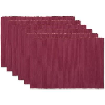 DII Basic Everyday Gerippte Tischset-Set, 100% Baumwolle, 33 x 48 cm, Scheunenrot, 6-teilig DII Basic Everyday Gerippte Tischset-Set, 100% Baumwolle, 33 x 48 cm, Scheunenrot, 6-teilig