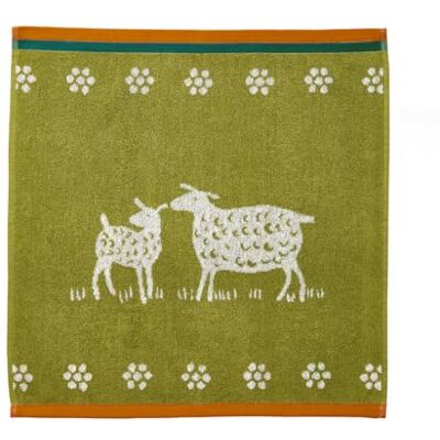 Coucke Frottee-Handtuch aus Baumwolle, Jacquard, Bedruckt, Schaf, 50 x 75 cm Coucke Frottee-Handtuch aus Baumwolle, Jacquard, Bedruckt, Schaf, 50 x 75 cm