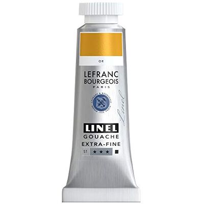 Lefranc Bourgeois 301233 Linel Gouache extrafeine und geschmeidige Wasserfarben mit maximaler Farbintensität, Leuchtkraft für streifenfreien Auftrag, 14ml Tube Gold Lefranc Bourgeois 301233 Linel Gouache extrafeine und geschmeidige Wasserfarben mit maximaler Farbintensität, Leuchtkraft für streifenfreien Auftrag, 14ml Tube Gold