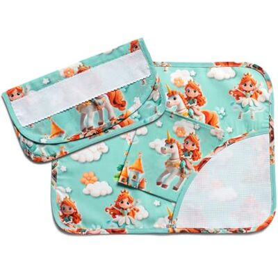 Filet 3-teiliges Frühstücksset für Kindergarten aus Baumwolle zum Besticken: Tischset, Serviette und Serviettenhalter, hergestellt in Italien, Motiv Prinzessinnen Grün Filet 3-teiliges Frühstücksset für Kindergarten aus Baumwolle zum Besticken: Tischset, Serviette und Serviettenhalter, hergestellt in Italien, Motiv Prinzessinnen Grün