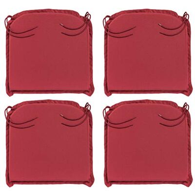 Traumnacht Komfort 4er Set Stuhlkissen/Sitzkissen Outdoor rot, Bezug abnehmbar, mit Eckbändern, 44 x 47 x 6 cm, produziert nach deutschem Qualitätsstandard Traumnacht Komfort 4er Set Stuhlkissen/Sitzkissen Outdoor rot, Bezug abnehmbar, mit Eckbändern, 44 x 47 x 6 cm, produziert nach deutschem Qualitätsstandard