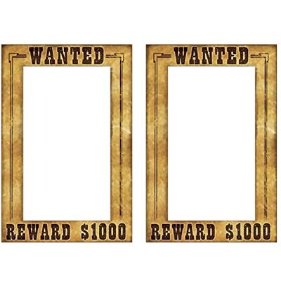 Beistle 2-teiliges Selfie-Rahmen, Motiv: Western Wanted Fotokabine, Wild West Cowboy, Western-Foto-Requisiten, Partyzubehör für Saloon, 59,7 x 38,7 cm Beistle 2-teiliges Selfie-Rahmen, Motiv: Western Wanted Fotokabine, Wild West Cowboy, Western-Foto-Requisiten, Partyzubehör für Saloon, 59,7 x 38,7 cm