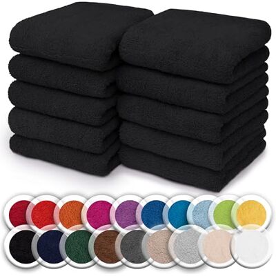 NatureMark 10er Set Frottee Waschlappen – 100% Baumwolle, weich & saugfähig – 30×30 cm, Schwarz NatureMark 10er Set Frottee Waschlappen – 100% Baumwolle, weich & saugfähig – 30×30 cm, Schwarz