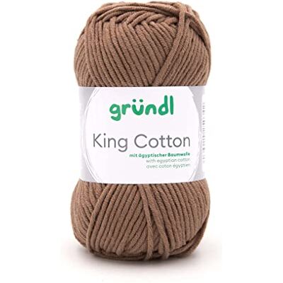Gründl King Cotton (weiches und voluminöses Strick- und Häkelgarn aus 55% Polyacryl & 45% Baumwolle, 50 g / 78 m, Nadelstärke: 6-7, 1 x 50 g), Teddy Gründl King Cotton (weiches und voluminöses Strick- und Häkelgarn aus 55% Polyacryl & 45% Baumwolle, 50 g / 78 m, Nadelstärke: 6-7, 1 x 50 g), Teddy