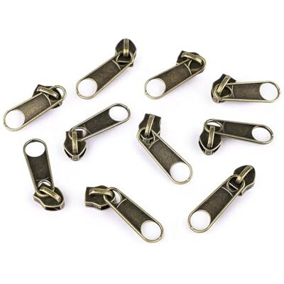 cyclingcolors 10x Reissverschluss Zipper N°5 Schieber Reißverschluss Reparatur Ersatz Zipper für Jacken Koffer Ruckäcke aus Metall, vintage messing cyclingcolors 10x Reissverschluss Zipper N°5 Schieber Reißverschluss Reparatur Ersatz Zipper für Jacken Koffer Ruckäcke aus Metall, vintage messing