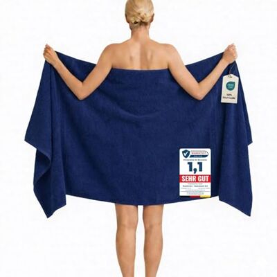 Komfortec Badetuch 100x200 cm aus 100% Baumwolle, XXL Saunatuch, Großes Duschtuch, Weich & Saugstark, Navyblau Komfortec Badetuch 100x200 cm aus 100% Baumwolle, XXL Saunatuch, Großes Duschtuch, Weich & Saugstark, Navyblau