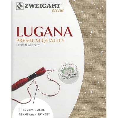 Zweigart Zählstoff LUGANA Precut 25 ct. 3835 Farbe 7449 splash braun, Handarbeitsstoff für Stickerei 48x68 cm Zweigart Zählstoff LUGANA Precut 25 ct. 3835 Farbe 7449 splash braun, Handarbeitsstoff für Stickerei 48x68 cm