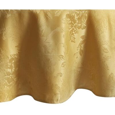 Elrene Home Fashions Poinsettia Elegance Jacquard Holiday Tablecloth, 60" x 84" Oval, Gold Elrene Home Fashions Poinsettia Elegance Jacquard Holiday Tablecloth, 60" x 84" Oval, Gold