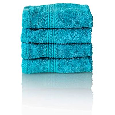 Glart Premium Frottier Handtuch Set, Frotteeserie in 6 Farben und 5 Größen, Farbe: TÜRKIS, 4X Gästetücher 30x50 cm Glart Premium Frottier Handtuch Set, Frotteeserie in 6 Farben und 5 Größen, Farbe: TÜRKIS, 4X Gästetücher 30x50 cm