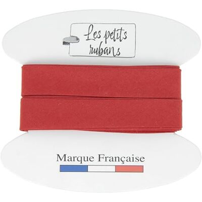 Les Petits Rubans Schrägband aus 100% Baumwolle – 20 mm breit, 5 Meter lang – Einfassung zum Nähen, Polstern, Kleidung, Decken – Rot Les Petits Rubans Schrägband aus 100% Baumwolle – 20 mm breit, 5 Meter lang – Einfassung zum Nähen, Polstern, Kleidung, Decken – Rot