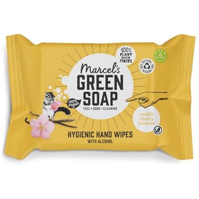 Marcel's Green Soap Hygienische Handtücher Vanille & Kirschblüte Feuchttücher Mikroplastikfreie Formel Vegan 15 Tücher (12er Pack) Marcel's Green Soap Hygienische Handtücher Vanille & Kirschblüte Feuchttücher Mikroplastikfreie Formel Vegan 15 Tücher (12er Pack)