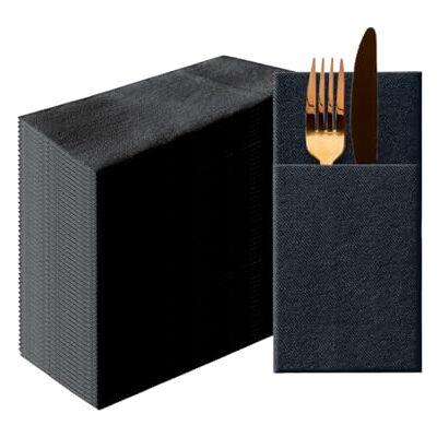 PAW Decor Collection PAW Besteckservietten aus Airlaid Stoffähnlich (39 x 40 cm 1/8 falz) 50 Stück HoReCa Ideal für Hochzeit, Taufe, Kommunion, Geburtstag Serviettentaschen für Besteck Schwarz PAW Decor Collection PAW Besteckservietten aus Airlaid Stoffähnlich (39 x 40 cm 1/8 falz) 50 Stück HoReCa Ideal für Hochzeit, Taufe, Kommunion, Geburtstag Serviettentaschen für Besteck Schwarz