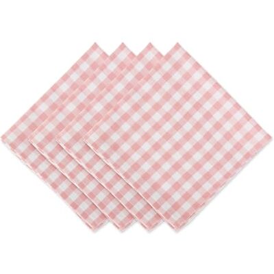 DII Baumwoll-Servietten-Set, maschinenwaschbar, für den Alltag, 50 x 50 cm, rosa und weiß, Gingham, 6 Stück DII Baumwoll-Servietten-Set, maschinenwaschbar, für den Alltag, 50 x 50 cm, rosa und weiß, Gingham, 6 Stück