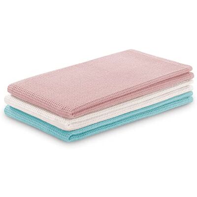 AmeliaHome 3er Set Geschirrtücher Baumwolle Küchentücher 50x70 cm Waffelpique Waffelstoff Letty Rosa Türkis AmeliaHome 3er Set Geschirrtücher Baumwolle Küchentücher 50x70 cm Waffelpique Waffelstoff Letty Rosa Türkis
