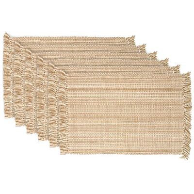 DII Farbig Tabletop Collection, Baumwolle, Taupe, Placemat Set, 13x19, 6 DII Farbig Tabletop Collection, Baumwolle, Taupe, Placemat Set, 13x19, 6