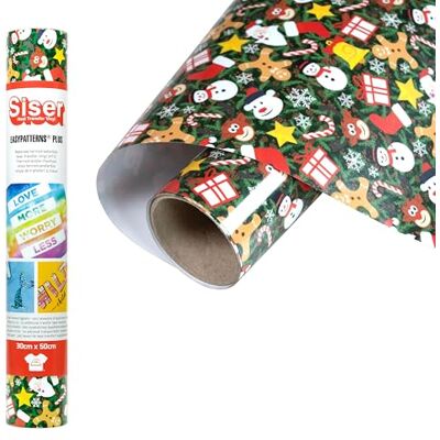 SISER Easypatterns PLUS Joyful Christmas, 30cm x 0,5m, Thermotransfer Vinyl zur Personalisierung von Kleidung, Accessoires und Dekostoffen, Material für Bastelartikel, geeignet für Kinderkleidung SISER Easypatterns PLUS Joyful Christmas, 30cm x 0,5m, Thermotransfer Vinyl zur Personalisierung von Kleidung, Accessoires und Dekostoffen, Material für Bastelartikel, geeignet für Kinderkleidung