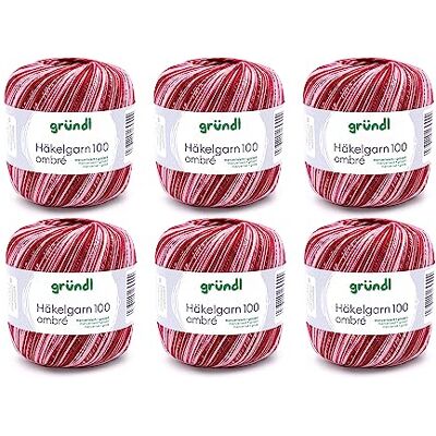 Gründl Häkelgarn 100 Ombré 100% Baumwolle 6 x 100 g, Beige-Grau Gründl Häkelgarn 100 Ombré 100% Baumwolle 6 x 100 g, Beige-Grau