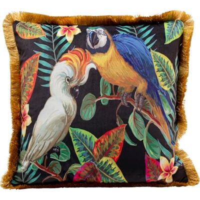 Kare Design Kissen Birds Paradise, Mehrfarbig, Papageien Motiv, Samtoptik, mit Fransen, Zierkissen mit Füllung, Dekokissen mit Reißverschluss, Sofakissen, 45x45cm (L/B) Kare Design Kissen Birds Paradise, Mehrfarbig, Papageien Motiv, Samtoptik, mit Fransen, Zierkissen mit Füllung, Dekokissen mit Reißverschluss, Sofakissen, 45x45cm (L/B)