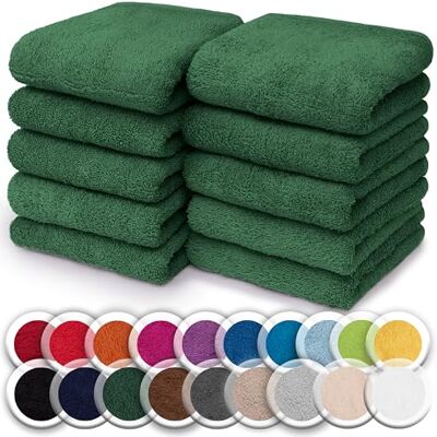 NatureMark 10er Set Frottee Waschlappen – 100% Baumwolle, weich & saugfähig – 30×30 cm, Dunkel grün NatureMark 10er Set Frottee Waschlappen – 100% Baumwolle, weich & saugfähig – 30×30 cm, Dunkel grün