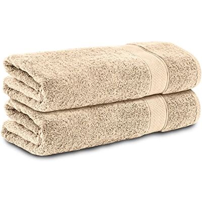 Komfortec 2er Handtücher 50x100 cm Set aus 100% Baumwolle, Frottee, Weich, Beige Komfortec 2er Handtücher 50x100 cm Set aus 100% Baumwolle, Frottee, Weich, Beige