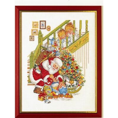 Eva Rosenstand Kreuzstich Set Weihnachtsmann mit 2 Kindern Zählmuster Eva Rosenstand Kreuzstich Set Weihnachtsmann mit 2 Kindern Zählmuster