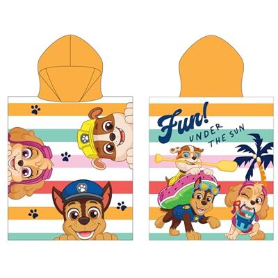 Character World Paw Patrol Offizieller Kapuzenhandtuch-Poncho Superweiches Gefühl, sonniges Design mit Chase, Rubble und Skye Bademantel, perfekt für Zuhause, Bad & Strand, 55 x 50 cm Character World Paw Patrol Offizieller Kapuzenhandtuch-Poncho Superweiches Gefühl, sonniges Design mit Chase, Rubble und Skye Bademantel, perfekt für Zuhause, Bad & Strand, 55 x 50 cm