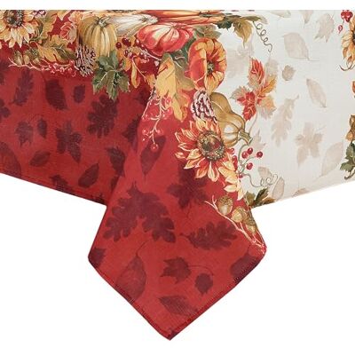 Elrene Schwankende Blätter eingefasst Herbst-Tischdecke, saisonale und Feiertagstischdecke, Polyester, Mehrfarbig, 102 x 60 inch (Rectangular) Elrene Schwankende Blätter eingefasst Herbst-Tischdecke, saisonale und Feiertagstischdecke, Polyester, Mehrfarbig, 102 x 60 inch (Rectangular)