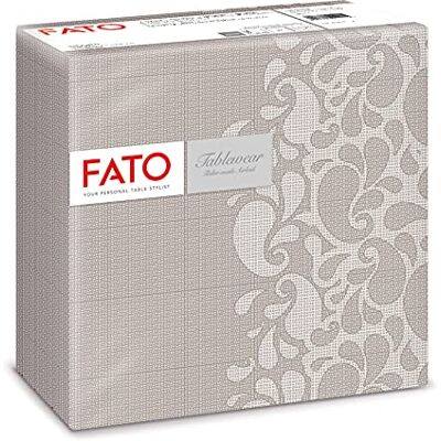 FATO Trockene Papierservietten, Airlaid, Textileffekt, Packung mit 50 Servietten, Format 40x40 gefaltet in 4, Dekoration Drops Dove grey FATO Trockene Papierservietten, Airlaid, Textileffekt, Packung mit 50 Servietten, Format 40x40 gefaltet in 4, Dekoration Drops Dove grey