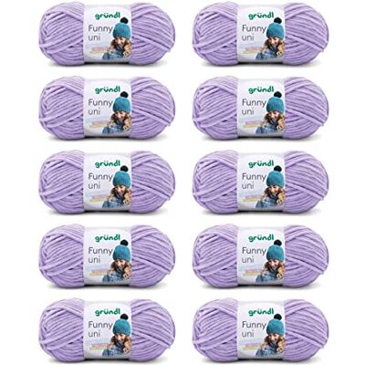 Gründl Wolle Funny uni Chenille Wolle 10 Knäuel 100 g, lavendel Gründl Wolle Funny uni Chenille Wolle 10 Knäuel 100 g, lavendel