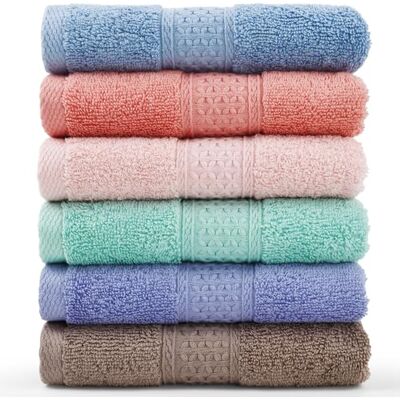 Cleanbear Waschlappen-Set, 100% Baumwolle, sehr saugfähig, 6 Stück, 6 Farben, Größe 13 x 13 cm Cleanbear Waschlappen-Set, 100% Baumwolle, sehr saugfähig, 6 Stück, 6 Farben, Größe 13 x 13 cm