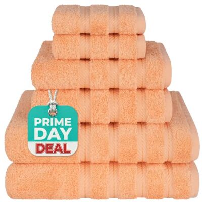 American Soft Linen Luxuriöses 6-teiliges Handtuchset, 2 Badetücher, 2 Handtücher, 2 Waschlappen, 100% türkische Baumwolle Handtücher für Badezimmer, Malibu Handtuchsets American Soft Linen Luxuriöses 6-teiliges Handtuchset, 2 Badetücher, 2 Handtücher, 2 Waschlappen, 100% türkische Baumwolle Handtücher für Badezimmer, Malibu Handtuchsets
