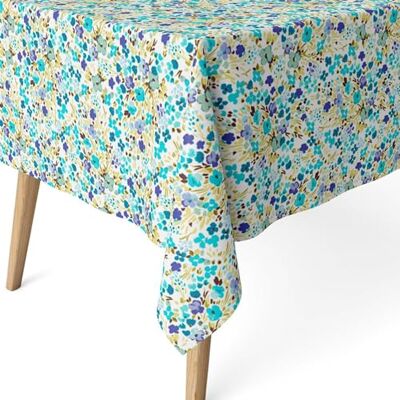 ECOMMERC3 Fleckabweisende Tischdecke für rechteckigen Tisch, Größe 260x140 cm Schmutzabweisende Tischdecke, extra weich und wasserdicht, Olena BLAU ECOMMERC3 Fleckabweisende Tischdecke für rechteckigen Tisch, Größe 260x140 cm Schmutzabweisende Tischdecke, extra weich und wasserdicht, Olena BLAU