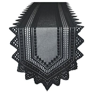 DII Tabletop Collection, Schwarzer Spitzen-Tischläufer, Gothic, Halloween-Dekoration, 35,6 x 183,9 cm, Schwarz DII Tabletop Collection, Schwarzer Spitzen-Tischläufer, Gothic, Halloween-Dekoration, 35,6 x 183,9 cm, Schwarz
