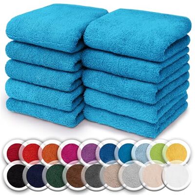 NatureMark 10er Set Frottee Waschlappen – 100% Baumwolle, weich & saugfähig – 30×30 cm, Türkis NatureMark 10er Set Frottee Waschlappen – 100% Baumwolle, weich & saugfähig – 30×30 cm, Türkis