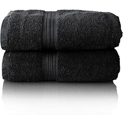 Glart Premium Frottier Handtuch Set, Frotteeserie in 6 Farben und 5 Größen, Farbe: SCHWARZ, 2X Saunatücher 70x200 cm Glart Premium Frottier Handtuch Set, Frotteeserie in 6 Farben und 5 Größen, Farbe: SCHWARZ, 2X Saunatücher 70x200 cm