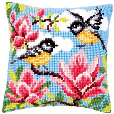 Vervaco Kreuzstich Stickpackungen Kissen Front zum Selbersticken mit Stickbild auf 100% Baumwoll Stoff und Stickgarn, Stickvorlagen 40 x 40 cm mit Anleitung, Vögel mit Blumen Vervaco Kreuzstich Stickpackungen Kissen Front zum Selbersticken mit Stickbild auf 100% Baumwoll Stoff und Stickgarn, Stickvorlagen 40 x 40 cm mit Anleitung, Vögel mit Blumen