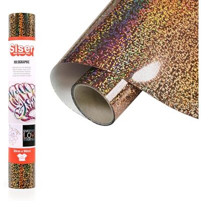 SISER Holographic Brown, 30cm x 0,5mt, Holographisches Thermotransfer-Vinyl für die individuelle Gestaltung von Stoffen, Kleidung und Accessoires, Bastelartikel, leicht zu schneiden SISER Holographic Brown, 30cm x 0,5mt, Holographisches Thermotransfer-Vinyl für die individuelle Gestaltung von Stoffen, Kleidung und Accessoires, Bastelartikel, leicht zu schneiden