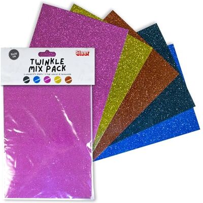 SISER ® Twinkle Mixed Pack – 5 Bögen A5 Textiltransferfolien, glitzernd reflektierend, Farben gemischt zur Personalisierung von Stoffen, Textilien & Accessoires – leicht zu schneiden & ideal fürs Hobby SISER ® Twinkle Mixed Pack – 5 Bögen A5 Textiltransferfolien, glitzernd reflektierend, Farben gemischt zur Personalisierung von Stoffen, Textilien & Accessoires – leicht zu schneiden & ideal fürs Hobby