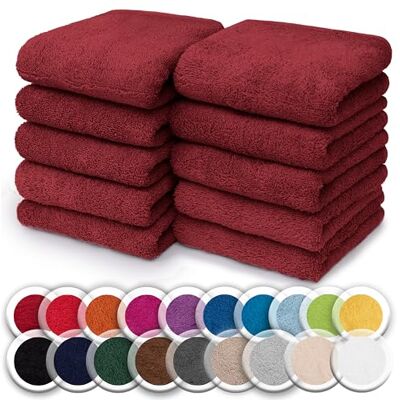 NatureMark 10er Set Frottee Waschlappen – 100% Baumwolle, weich & saugfähig – 30×30 cm, Bordeaux rot NatureMark 10er Set Frottee Waschlappen – 100% Baumwolle, weich & saugfähig – 30×30 cm, Bordeaux rot