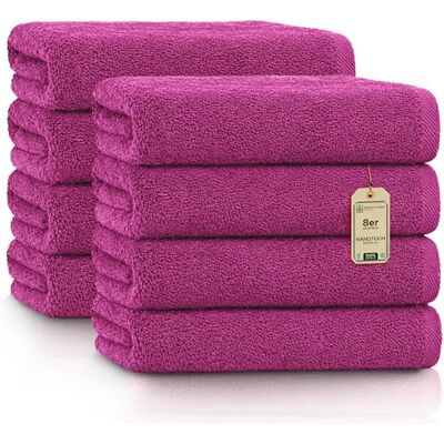 GREEN MARK Textilien NatureMark Handtücher Set mit 8 Stück – 100% Baumwolle, Weich & Saugfähig, Premium Qualität für Badezimmer, Spa und Fitness, 50 × 100 cm, Pink GREEN MARK Textilien NatureMark Handtücher Set mit 8 Stück – 100% Baumwolle, Weich & Saugfähig, Premium Qualität für Badezimmer, Spa und Fitness, 50 × 100 cm, Pink