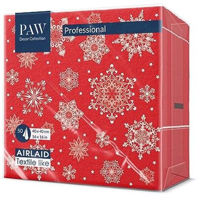 PAW Decor Collection PAW Airlaid Servietten (40 x 40 cm) I 50 Stück I Perfekt für Weihnachten, Winter, Feiertage I Heiligabend Tischdekoration I Airlaid-Servietten Stoffähnlich Schneeflocken rot I Snowflakes red PAW Decor Collection PAW Airlaid Servietten (40 x 40 cm) I 50 Stück I Perfekt für Weihnachten, Winter, Feiertage I Heiligabend Tischdekoration I Airlaid-Servietten Stoffähnlich Schneeflocken rot I Snowflakes red