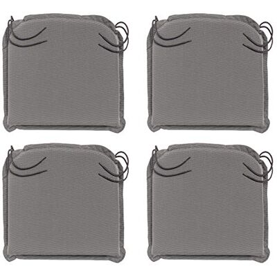 Traumnacht Komfort 4er Set Stuhlkissen/Sitzkissen Outdoor anthratzit, Bezug abnehmbar, mit Eckbändern, 44 x 47 x 6 cm, produziert nach deutschem Qualitätsstandard Traumnacht Komfort 4er Set Stuhlkissen/Sitzkissen Outdoor anthratzit, Bezug abnehmbar, mit Eckbändern, 44 x 47 x 6 cm, produziert nach deutschem Qualitätsstandard