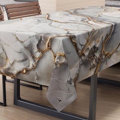 PETTI Artigiani Italiani Fleckabweisende Tischdecke, rechteckig, für die Küche, elegant, Marmor-Effekt, Hellgrau, für 12 Plätze (140 x 240 cm), 100% Made in Italy PETTI Artigiani Italiani Fleckabweisende Tischdecke, rechteckig, für die Küche, elegant, Marmor-Effekt, Hellgrau, für 12 Plätze (140 x 240 cm), 100% Made in Italy