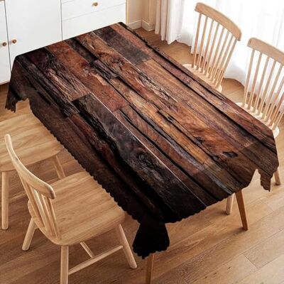 VIGGINER Rechteckige Tischdecke aus dunklem Holz, Vintage, Naturholz-Tischdecke für Küche, Esszimmer, rustikale Tischdecken, Bauernhaus-Stil, Tischdekoration für Party, Terrasse, 137 x 183 cm VIGGINER Rechteckige Tischdecke aus dunklem Holz, Vintage, Naturholz-Tischdecke für Küche, Esszimmer, rustikale Tischdecken, Bauernhaus-Stil, Tischdekoration für Party, Terrasse, 137 x 183 cm