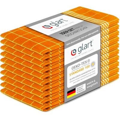 Glart 48YI2 10er Set Küchentücher 50x70 cm aus 100% Baumwolle in gelb, OEKO-TEX Standard 100 zertifiziert, fusselfrei, waschbar, vorgewaschen für die Küche und Abwasch Glart 48YI2 10er Set Küchentücher 50x70 cm aus 100% Baumwolle in gelb, OEKO-TEX Standard 100 zertifiziert, fusselfrei, waschbar, vorgewaschen für die Küche und Abwasch